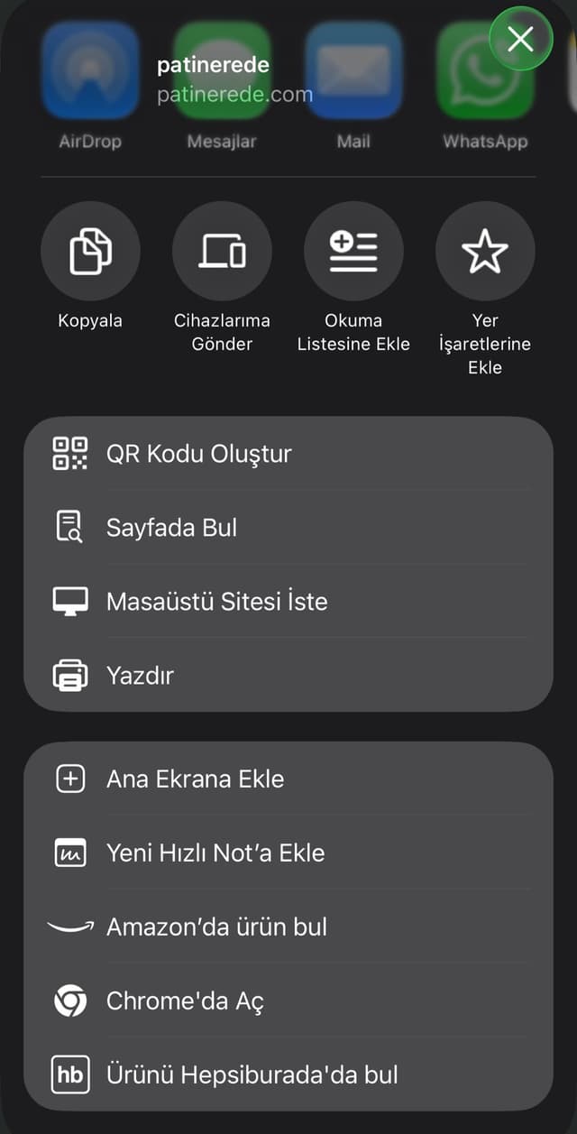 "Ana Ekrana Ekle" Seçeneğini Bulun